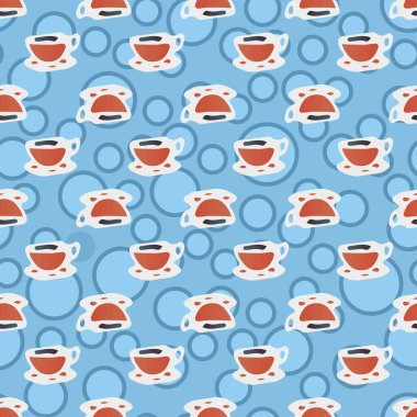 Bardak kahve veya çay arka plan seamless modeli üzerinde noktalı.