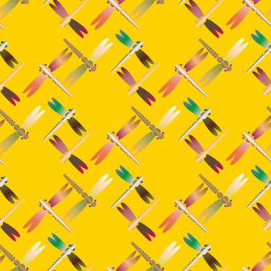 Dekoratif renkli seamless modeli ile şirin yusufçuk