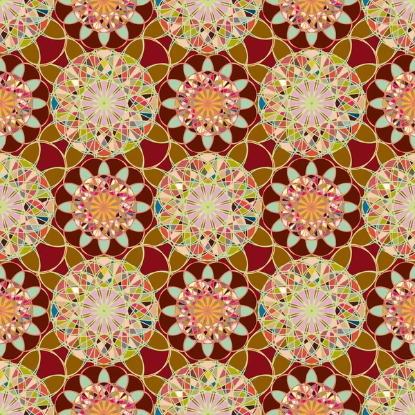 Абстрактный Красочный Калейдоскопический Мозаичный Фон Мандала — стоковый вектор