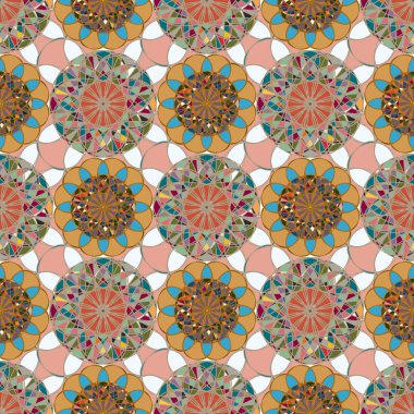 Renkli farklı renk seçenekleri sunan mozaik mandala arka plan