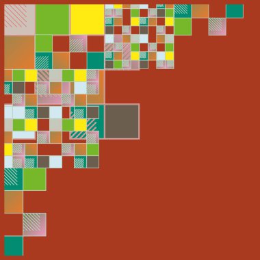 grafik Mozaik, vektör çizim küpleri ve kareler