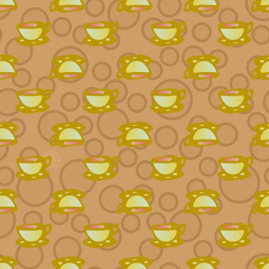 Bardak kahve veya çay arka plan seamless modeli üzerinde noktalı.