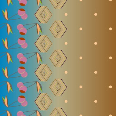 Şirin kiraz seamless modeli. Vektör çizim.