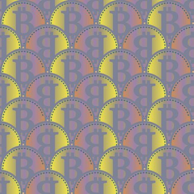 Renkli bitcoins işaretleri ile mali seamless modeli