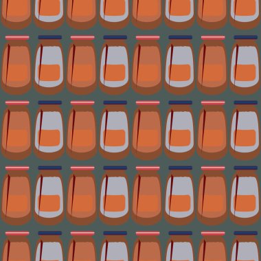 Kavanoz ile rustik ev konserve yeni dikişsiz desen arka planı için.