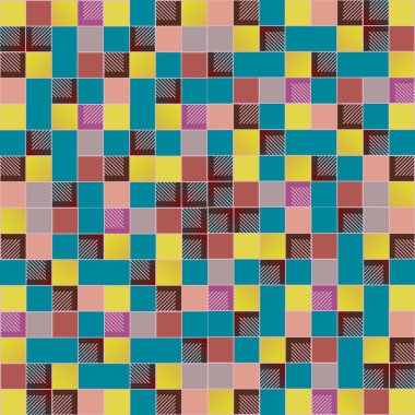 grafik Mozaik, vektör çizim küpleri ve kareler