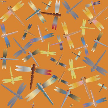 Yusufçuk seamless modeli. Vektör çizimler.