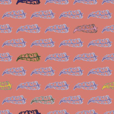 Memphis tarzı zemin ağaç yaprakları 