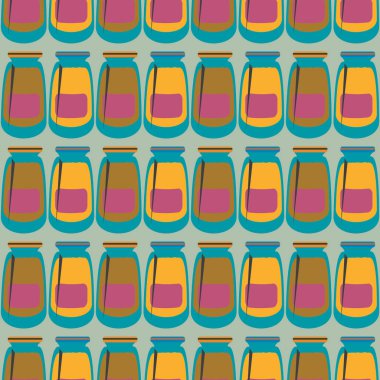 Kavanoz ile rustik ev konserve yeni dikişsiz desen arka planı için.