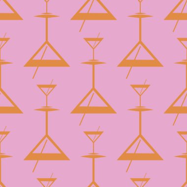 Tropik kokteyller desen, renkli kesintisiz vektör çizim