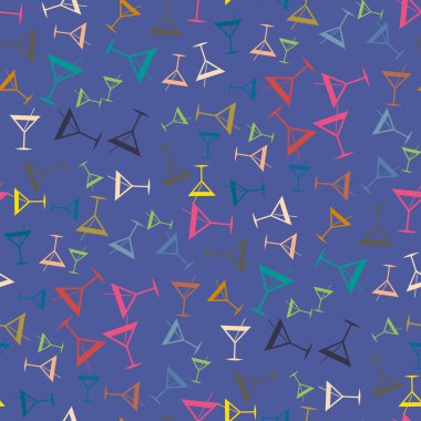 Tropik kokteyller desen, renkli kesintisiz vektör çizim