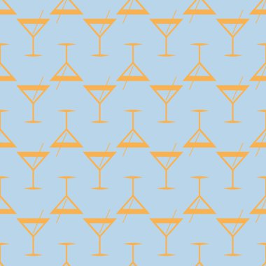 Tropik kokteyller desen, renkli kesintisiz vektör çizim