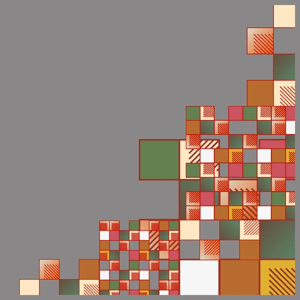 Bunte Abstrakte Grafische Pixel Vektorillustration Von Würfeln Und Quadraten — Stockvektor