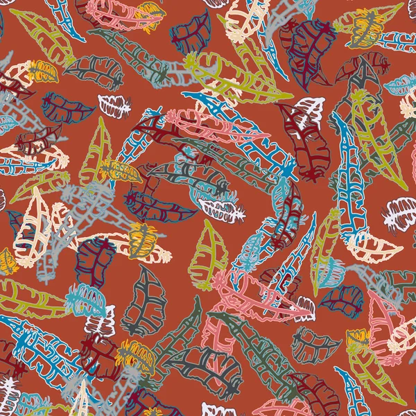 Memphis tarzı zemin ağaç yaprakları 