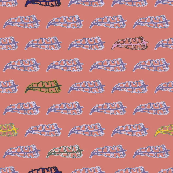 Memphis tarzı zemin ağaç yaprakları 