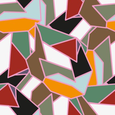 soyut geometrik renkli Dikişsiz desen vektör çizim