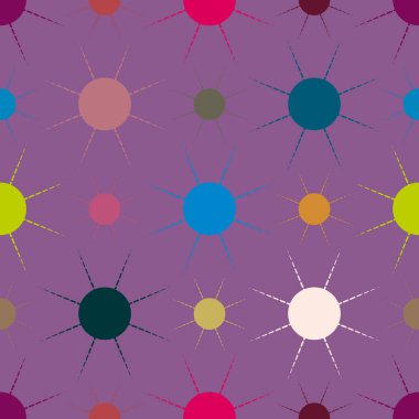 çok renkli basit geometrik güneş ile Dikişsiz desen vektör çizim