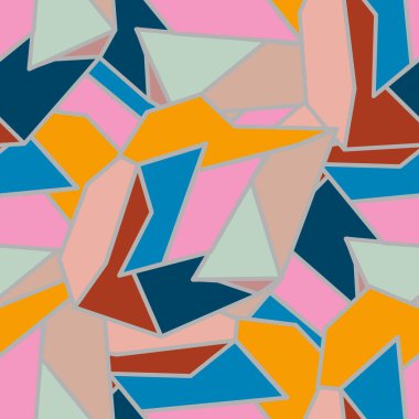 soyut geometrik renkli Dikişsiz desen vektör çizim