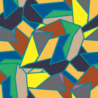 soyut geometrik renkli Dikişsiz desen vektör çizim