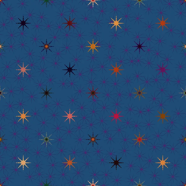 Абстрактний Геометричний Барвистий Безшовний Візерунок Зірками — стоковий вектор