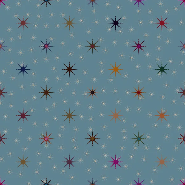 Абстрактный Геометрический Красочный Бесшовный Узор Звездами — стоковый вектор