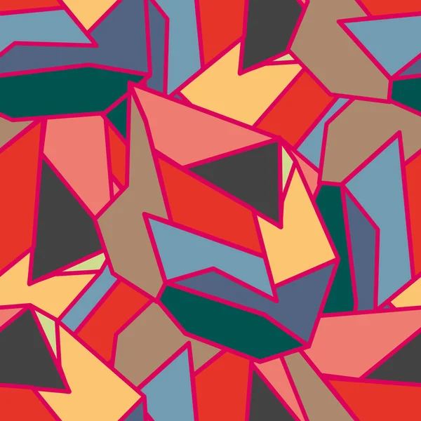 Vektorillustration Abstrakter Geometrischer Farbenfroher Nahtloser Muster — Stockvektor