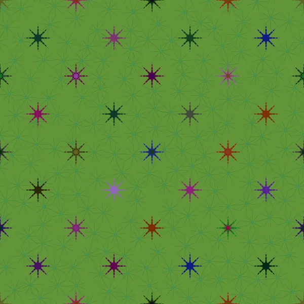 Abstracte Geometrische Kleurrijke Naadloze Patroon Met Sterren — Stockvector