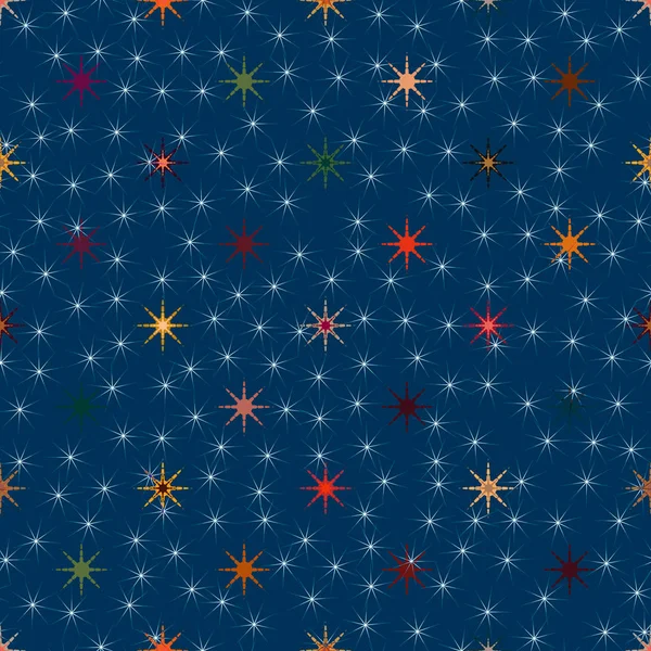 Abstrait Géométrique Coloré Motif Sans Couture Avec Des Étoiles — Image vectorielle