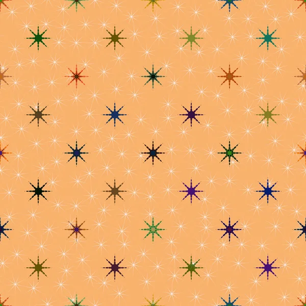 Abstrakt Geometrisk Farverige Sømløse Mønster Med Stjerner – Stock-vektor