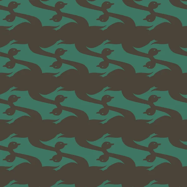 Ilustración Vectorial Cisnes Patrón Sin Costura Brillante Colorido — Vector de stock