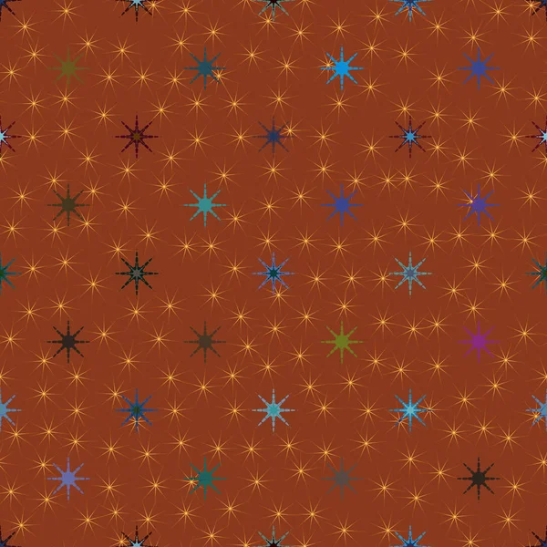Абстрактний Геометричний Барвистий Безшовний Візерунок Зірками — стоковий вектор
