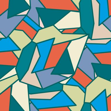 soyut geometrik renkli Dikişsiz desen vektör çizim