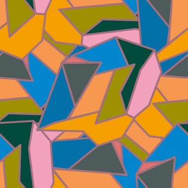 soyut geometrik renkli Dikişsiz desen vektör çizim