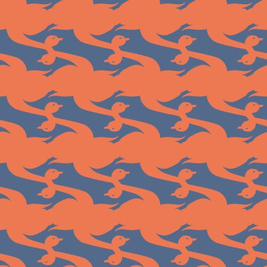 Kuğu renkli parlak Dikişsiz desen vektör çizim