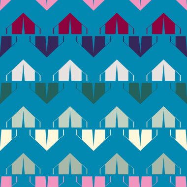 Arka plan için kamp çadırları ile soyut renkli seamless modeli. 