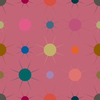 çok renkli basit geometrik güneş ile Dikişsiz desen vektör çizim