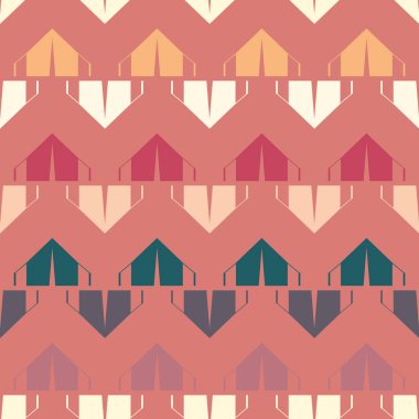 Arka plan için kamp çadırları ile soyut renkli seamless modeli. 