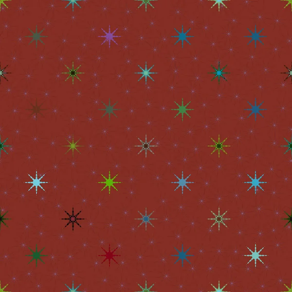 Abstracto Geométrico Patrón Inconsútil Colorido Con Estrellas — Archivo Imágenes Vectoriales