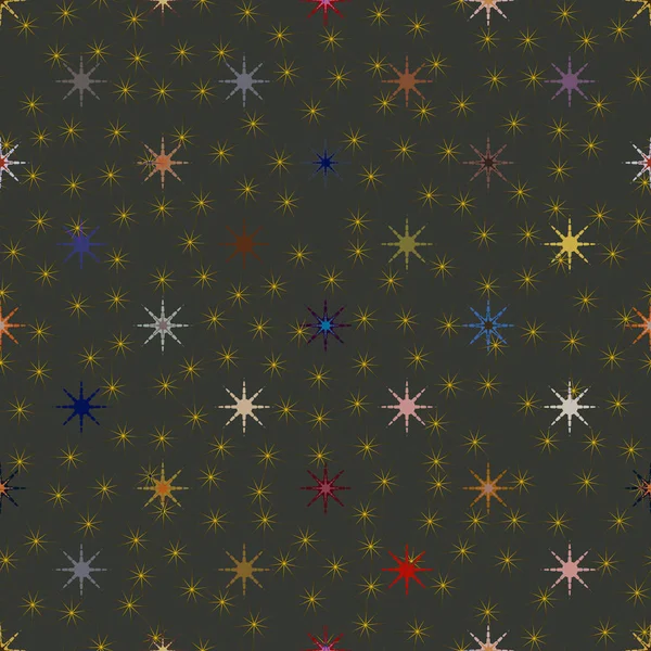 Abstrait Géométrique Coloré Motif Sans Couture Avec Des Étoiles — Image vectorielle