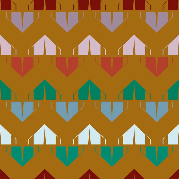 Абстрактный Красочный Бесшовный Узор Палатками Кемпинга Заднем Плане — стоковый вектор