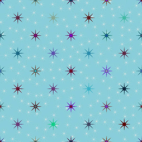 Abstracto Geométrico Patrón Inconsútil Colorido Con Estrellas — Vector de stock