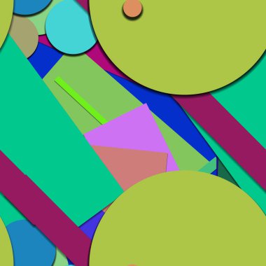 parlak geometrik şekiller boşluğu kapatır