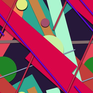 parlak geometrik şekiller boşluğu kapatır