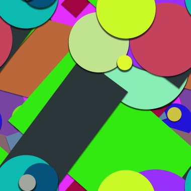 parlak geometrik şekiller boşluğu kapatır