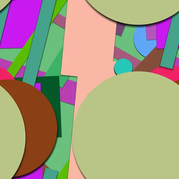 Düz Parlak Renkli Geometrik Şekiller Arkaplan — Stok fotoğraf