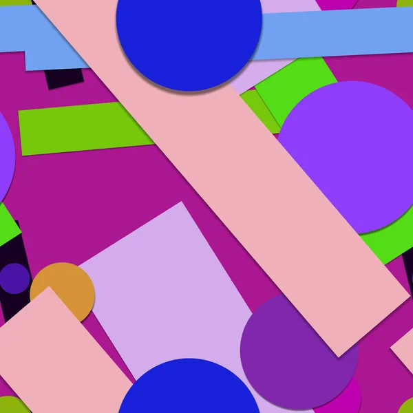 Düz Parlak Renkli Geometrik Şekiller Arkaplan — Stok fotoğraf