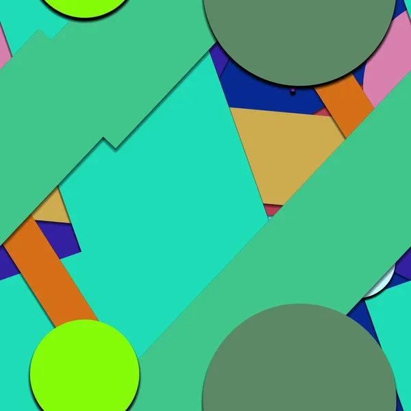 Flache Helle Bunte Oberfläche Geometrische Farben Formen Hintergrund — Stockfoto