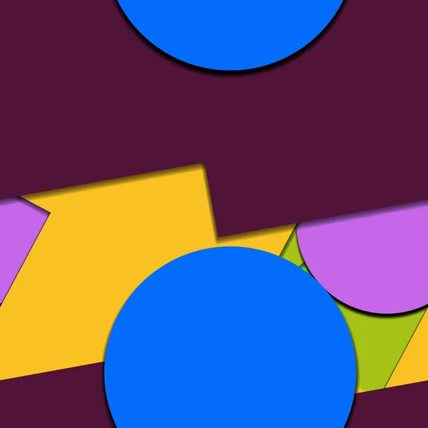 Vlakke Heldere Kleurrijke Oppervlak Geometrische Kleuren Vormen Achtergrond — Stockfoto