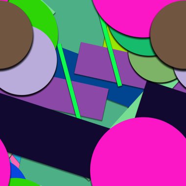 Geometrik formlar ile renkli kesintisiz arka plan