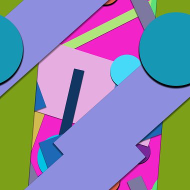 Geometrik formlar ile renkli kesintisiz arka plan